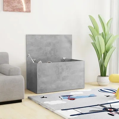 Image de The Living Store Coffre de rangement gris béton 84x42x46 cm Bois composite