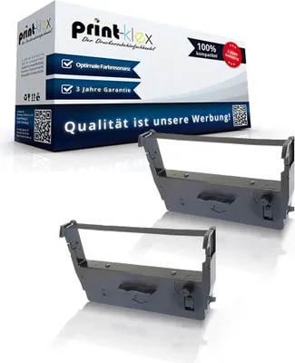 Produktbild von 2x Kompatible Schriftbänder für Epson ERC 37 Sanyo ECR 425 ECR 445 ECR 528 ERC37 Farbbandkassette Office Quantum Serie