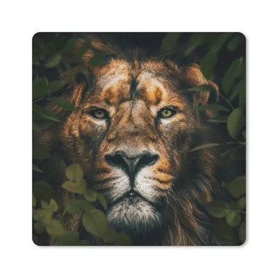 Produktbild von MuchoWow® Mauspad Mousepad Pflanzen - Löwe - Dschungel 20x20 cm - Mousepads - Maus Mat - Pad - Mausunterlage - Desk Mat - Bureauartikeln