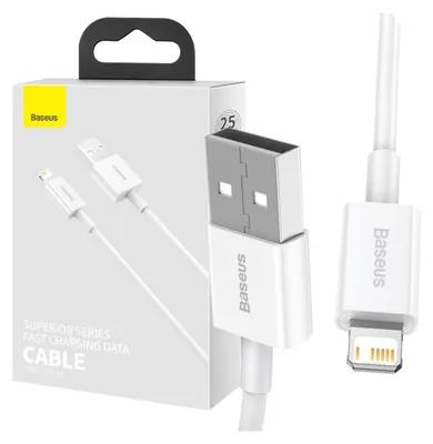 Immagine prodotto di Cavo Usb Do Lightning Baseus Serie Superior, 2,4A, 0,25M (Biały)