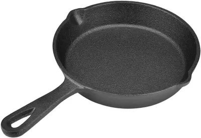 Immagine prodotto di Omgoods - Padella in ghisa, 16/20 cm - Antiaderente - Manico resistente al calore - Portatile - Adatta per induzione/fornelli - Facile da pulire - Padella da forno