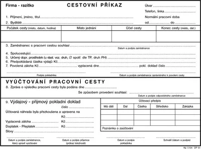 Obrázek produktu pro 1051 - Cestovní příkaz A5, 100 listů