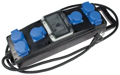 Produktbild von as-Schwabe Vollgummi-Stromverteiler Schuko 3G2.5 auf 6x Schuko 230V 16A IP44