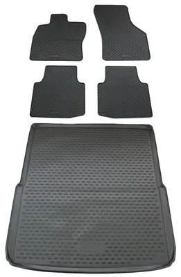 Produktbild von Gummi Kofferraumwanne + Fußmatten Set für Skoda Superb 3 3V, Bj. 2015-