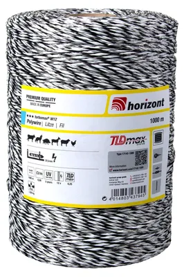 Produktbild von horizont TURBOMAX Litze, 12 Leiter | Weidezaunlitze, Leitermaterial | Spulenlänge: 1000 m