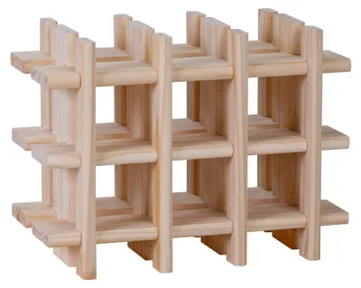 Weinregal aus Holz für 9 Flaschen, stapelbar, 13,4x22x32,5 cm
