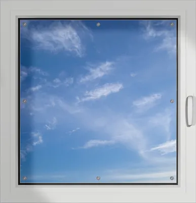 Produktbild von Wallario Lichtschutzbild, Dekorativer Sichtschutz Sonnenschutz 96 x 100 cm mit Motiv: Blauer Himmel mit vereinzelten Wolken - Verdunklung ohne Bohren