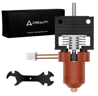 Immagine prodotto di Kit di aggiornamento per hotend Creality K1/K1 Max/K1C, serie K1, kit per blocco riscaldante in Vetroceramica per stampante 3D. Hotend che supporta temperature fino a 300 °C e velocità fino a 600 mm/s, con ugello a cambio rapido integrato