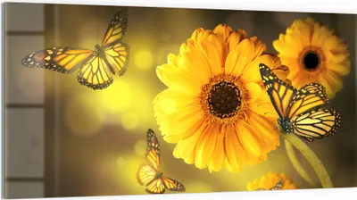 Produktbild von DEQORI Glasbild Echtglas 100x50 cm 'Frühlingsfreude' Wandbild Bild modern Deko