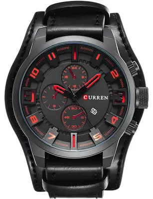 Produktbild von CURREN Herrenuhr 41614 Schwarz-Rot mit Datumsanzeige KP41614
