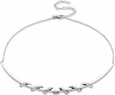 Image de Victoria Collier argenté avec pierres blanches en spirale