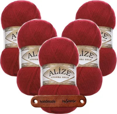 Produktbild von 5 x ALIZE Angora Gold 106 Red mit Label