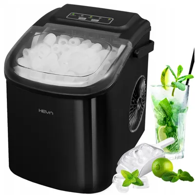 Zdjęcie produktu dla HEVA HIX Kostkarka do lodu 12 kg/24h 1,6 l czarna