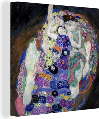 Produktbild von MuchoWow® - Leinwandbilder - Die Jungfrau - Gustav Klimt, Wandbild, Wanddeko Bilder Wohnzimmer, 20x20cm