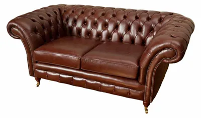 Immagine prodotto di Divano Chesterfield Rivestimento in pelle Divani Marrone Due Posti Nuovo