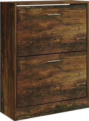 Produktbild von vidaXL Schuhschrank Räuchereiche 63x24x81 cm Holzwerkstoff