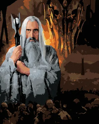Image de Zuty - Peinture par numéros - SARUMAN ET SAURON (LE SEIGNEUR DES ANNEAUX), 40 x 50 cm, sans cadre et sans toile tendue
