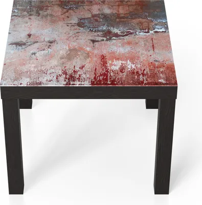 Produktbild von DEQORI Couchtisch 55x55 cm Schwarz 'Roter Zerfall' Glas Beistelltisch Glastisch modern