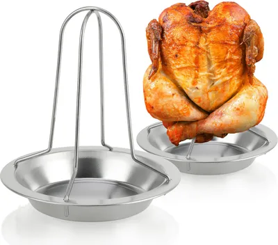 Produktbild von COM-FOUR® 2x BBQ Hähnchenbräter für perfekte Grillhähnchen