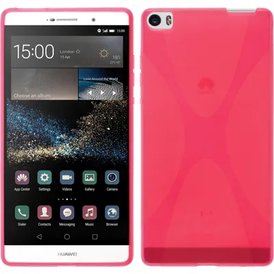 Produktbild von PhoneNatic Case kompatibel mit Huawei P8max - pink Silikon Hülle X-Style + 2 Schutzfolien