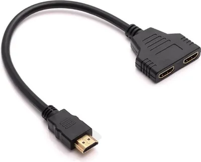 Produktbild von HDMI 1x2 Splitter Kabel, 1080P HDMI Adapter Stecker auf 2 Buchsen, für HDTV, LED/LCD Monitor, Projektor – nur gleiche Anzeige