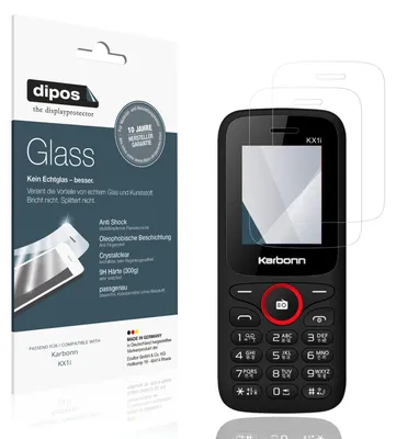 Produktbild von 2x Schutzfolie für Karbonn KX1i - Anti-Shock 9H Folie dipos Glass Kunststoffglas