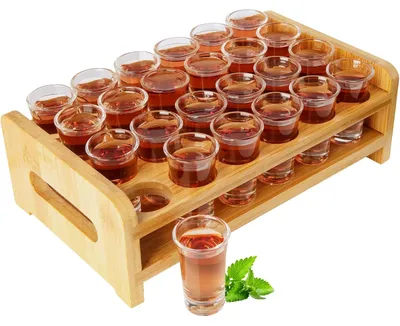 Produktbild von Shotgläser Set mit 24 Stück und Cocktailhalter