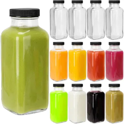 Image de 350 ml, bouteilles en verre avec bouchon - 15 pièces. Bouteilles vides pour jus et boissons
