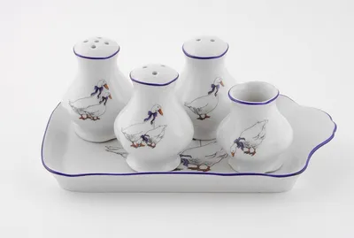 Obrázok produktu pre Sada posýpacích koliesok, husy, český porcelán, Leander, 5 kusov