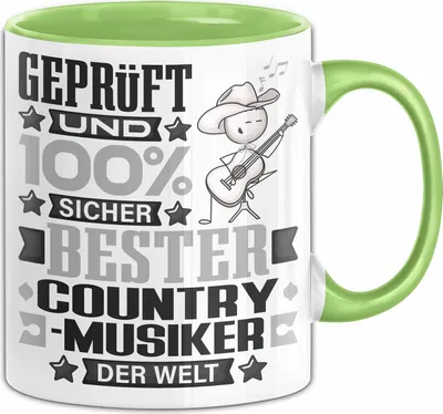 Produktbild von Country-Musiker Geschenk Lustiger Spruch für Country-Musiker Geschenkidee Bester Country-Musiker Der Welt (Grün)