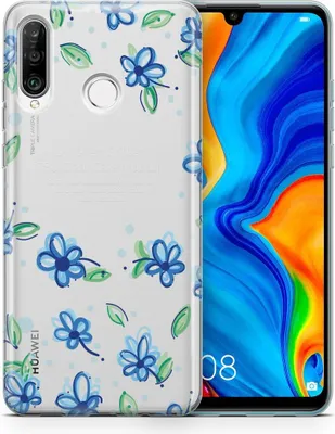 Produktbild von Handyhülle für Huawei Xiaomi Schutz Case Cover Bumper Etuis Schale Ultra Dünn, Modell:Xiaomi Mi Note 10, Motiv auswählen:Blumen Blau