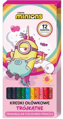 Zdjęcie produktu dla Kredki ołówkowe trójkątne Minionki 12 kolorów Beniamin