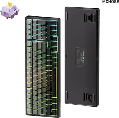 Obrázek produktu pro MCHOSE G98 Mechanická klávesnice 2,4 GHz/BT/Kabelové připojení 3režimová konstrukce podložky Klávesnice plné velikosti