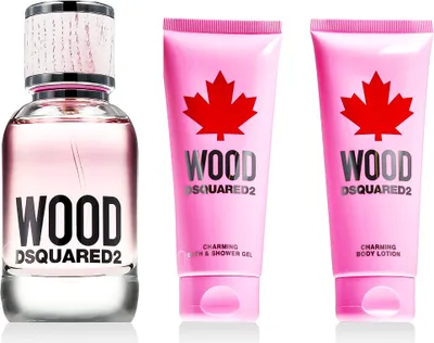 Imagen del producto de Dsquared2 Wood for Her EDT, 50 ml + SG 100 ml + BL 100 ml (para mujer)