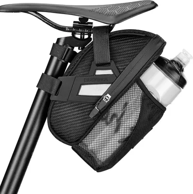 Image de ROCKBROS Sacoche de selle de vélo Sacoche de selle de vélo Réfléchissant Noir Sans bouteille d'eau