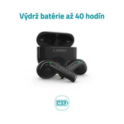 Obrázok produktu pre Lamax Clips1, True Wireless Stereo (TWS), Hovory / hudba / šport / bežné, 20 - 20000 Hz, 43 g, Slúchadlá s mikrofónom, Čierna