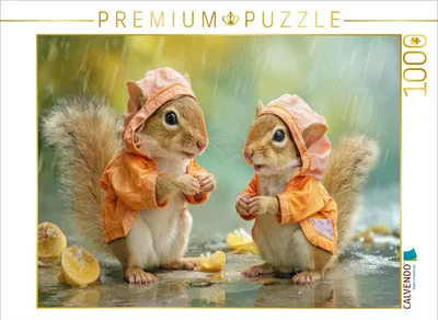 Produktbild von CALVENDO Puzzle Eichhörnchenliebe | 1000 Teile Lege-Größe 64x48cm Foto-Puzzle für glückliche Stunden