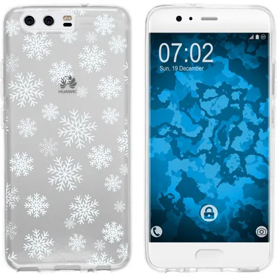 Produktbild von PhoneNatic Case kompatibel mit Huawei P10 Plus Silikon-Hülle X Mas Weihnachten Schneeflocken M2