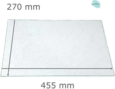 Produktbild von Kühlschrank Einlegeboden - Strukturglas Kathedral 4 mm - eckige Ecken - 455 mm x 270 mm - (89,96 EUR / qm - Mindestbfl. 0,25 qm - Kantenb. 5,35 EUR / lfm)