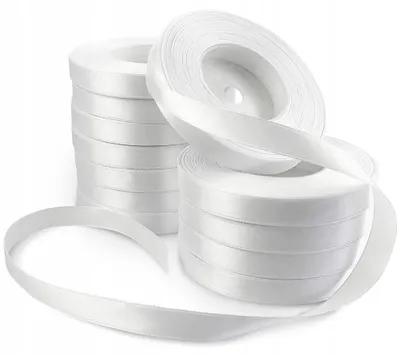 Produktbild von Netuno Satinband weiß 12mm 32m 12 Stück