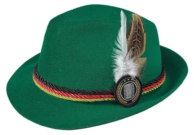 Immagine prodotto di Cappello tradizionale, colore verde scuro, con piuma e cordoncino