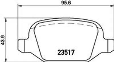 Immagine prodotto di Set di pastiglie freno senza indicatore di usura 16,5 mm HELLA per ALFA ROMEO 156 e altri modelli