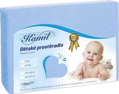 Zdjęcie produktu dla Prześcieradło dziecięce dżersejowe – niebieskie – 70x140