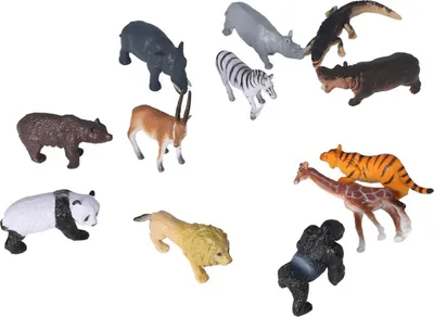 Produktbild von 12pcs Dschungeltiere Figuren Realistisches Lernspielzeugspiel für Kinder Weihnachten