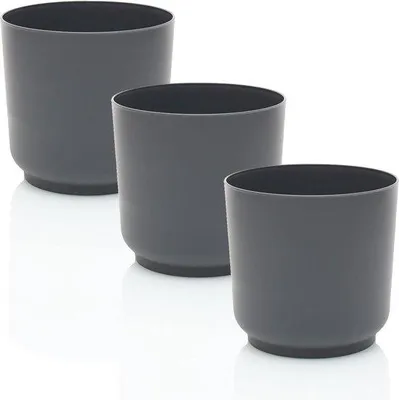 Produktbild von Famanu Pflanzenpotten Set - 3 x 13 cm - Antrazit
