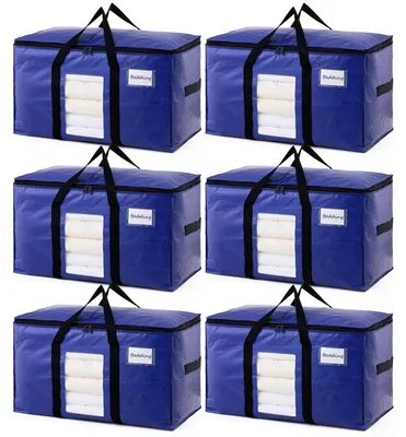 Image de Omgoods - Ensemble de 6 grands sacs de rangement avec fermeture éclair, idéaux pour les déménagements et le stockage