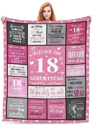 Produktbild von Wollen 18-jährigengeschenk, 150 x 130 cm, rote Deko für Mädchen