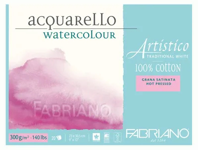 Image de Papier aquarelle Fabriano ATW BL 4CO, format 23 x 30,5 cm, blanc
