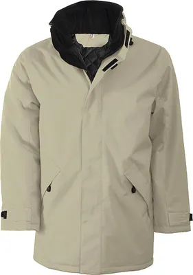 Produktbild von Kariban Herren Parka Kapuzenparka Regenmantel Isolierjacke Winterjacke, Größe:3XL, Farbe:Beige