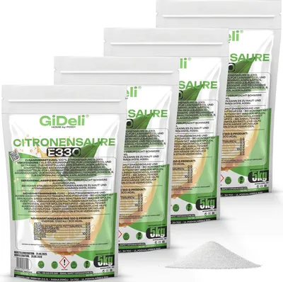 Immagine prodotto di Acido citrico 20 kg, prodotto anticalcare, qualità alimentare, E330, vegano, GiDeli